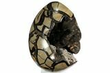 Septarian Dragon Egg Geode - Black Crystals #110881-3